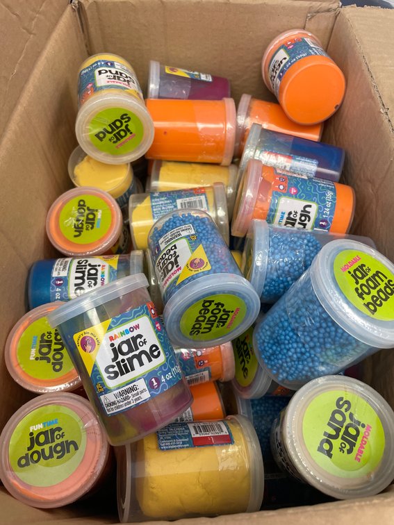 Box of Slime, Dough and Sand Toys
