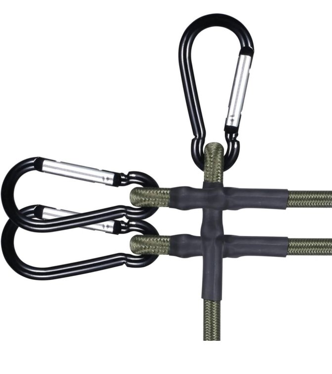 SET OF 2 - 3-Pack 40" Bungee Cords With Carabiner Hooks