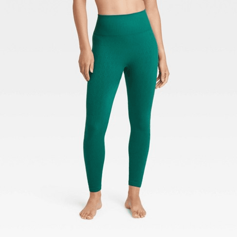 2 piece - Women's High-rise Textured Seamless 7/8 Leggings and Seamless bra - Joylab™ Dark Green 