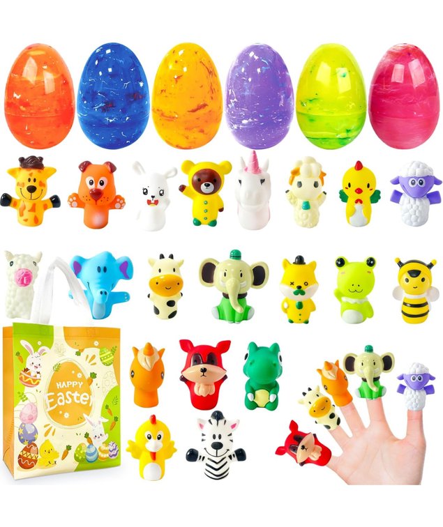20 piece Marble Eggs with Finger Puppets