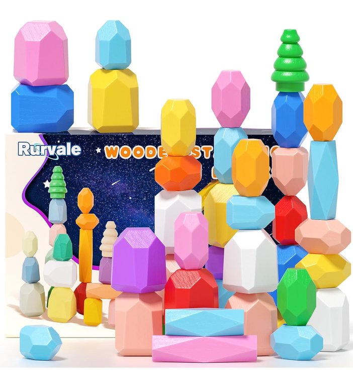 Set of 4 - Wooden Stacking Blocks