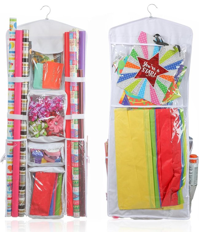 Set of 2 Wrapping Paper and Gift Bag Storage