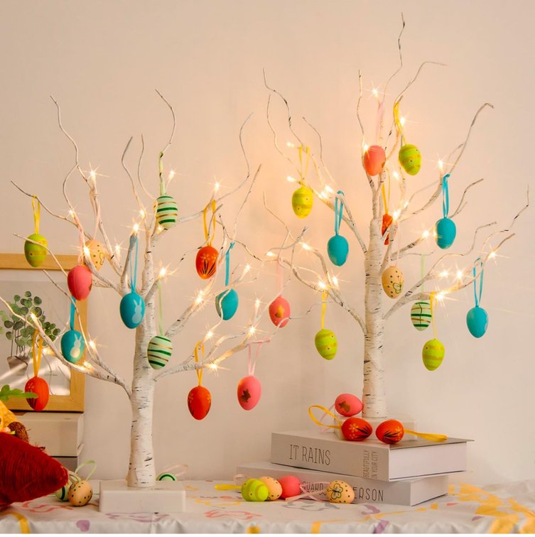 Set of 4 Decorative Light up Trees 