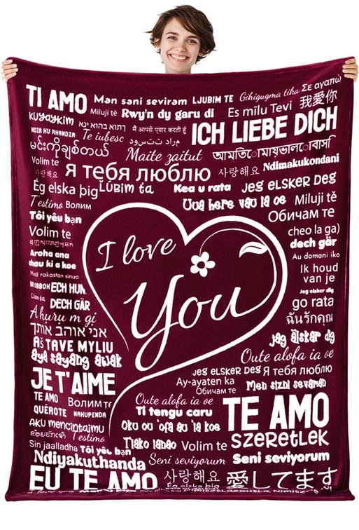 I Love You fleece blanket