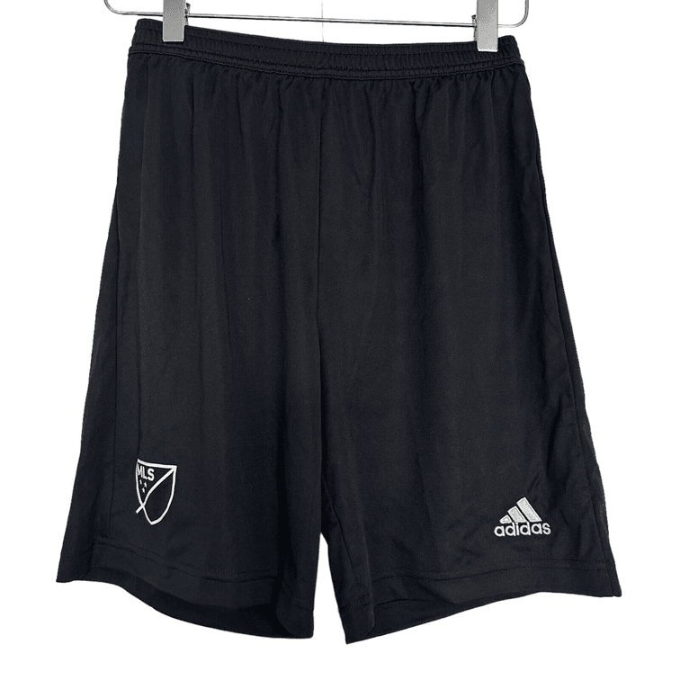 Adidas Youth Boys Athletic Shorts Size Large MLS Soccer Logo Black