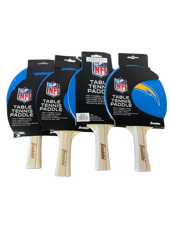 Set of 4 NFL Charger Table Tennis Paddles