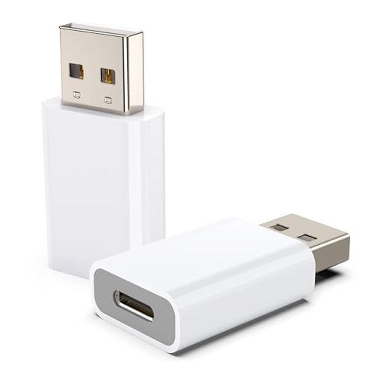 LMUBOY USB to USB C Adapter, USB-C Female to USB-A Male OTG Adapter Pack-2
