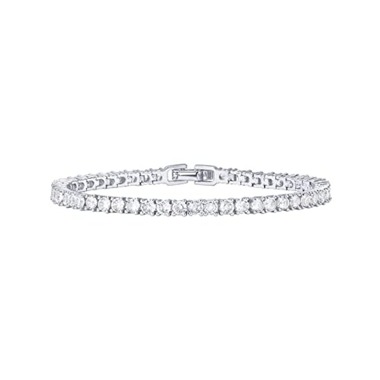 PAVOI 14K Gold Plated 3mm Cubic Zirconia Classic Tennis Bracelet | Gold Bracelets for Women