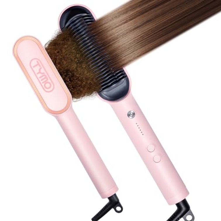 TYMO Ring Hair Straightener Brush, 2-in-1 Straightening Brush & Hot Comb