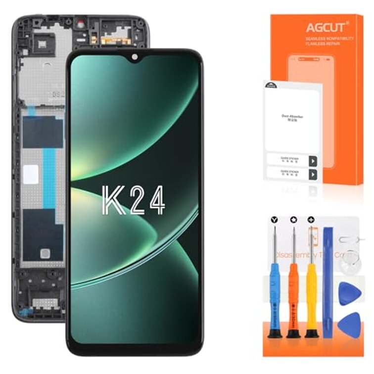 for TCL K24 Screen Replacement for TCL K24 T434D T434W LCD Display Touch Digitizer with Frame Assembly Repair Parts(Not for K23)