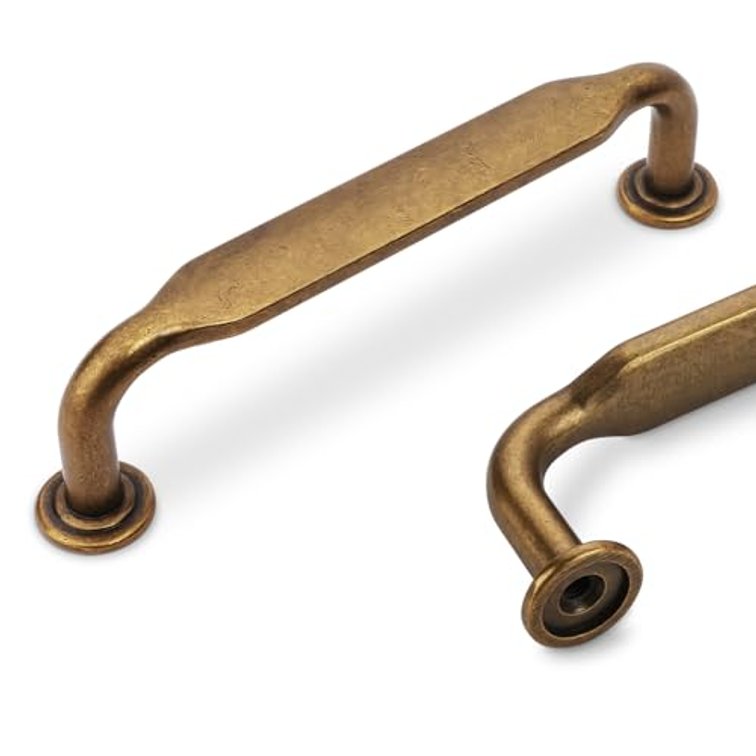 10 Pack Antique Brass Cabinet Pulls 3-3/4 Inch(96mm) Kitchen Cabinet Handles Cabinet Hardware for Drawer Pulls