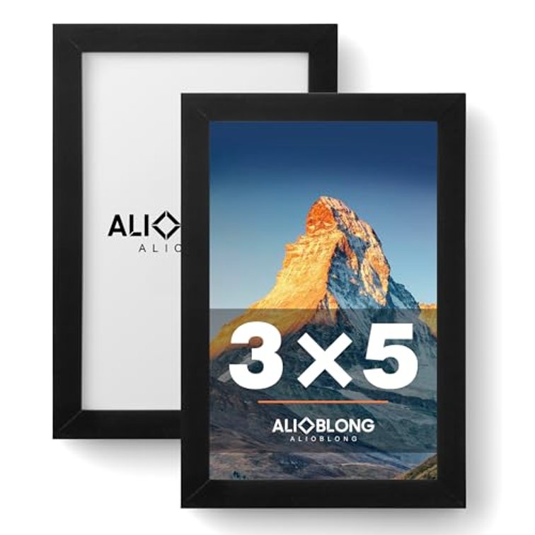 3x5 Black Plastic Picture Frame 2pk Without Mat Acrylic Sheet