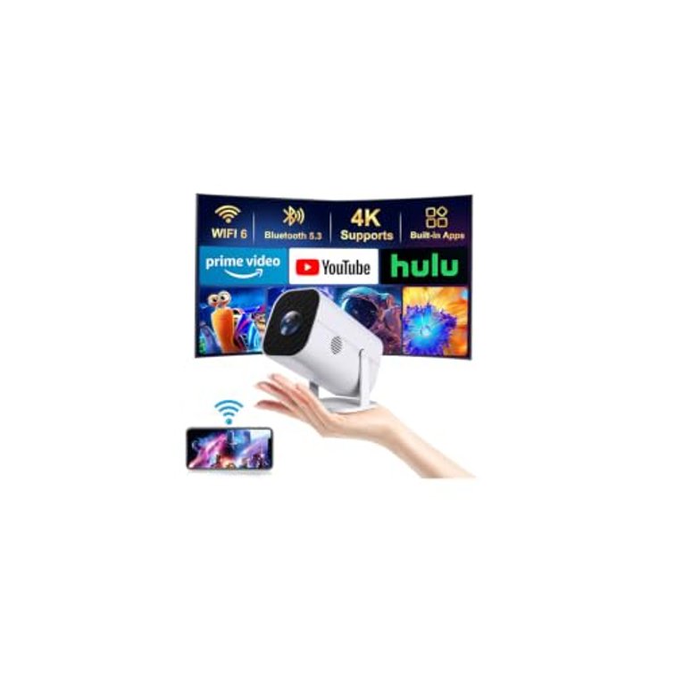 Mini Projector with Wifi and Bluetooth, Built-in Apps,Movie Projector