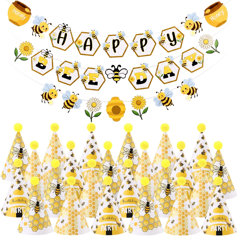 Bee Party Decorations 24 Birthday Hat 1 Bee Day Banner