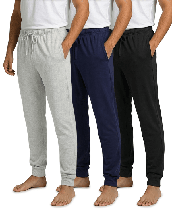 Size XXL 3 Pack: Mens Cotton Sleep Lounge Joggers