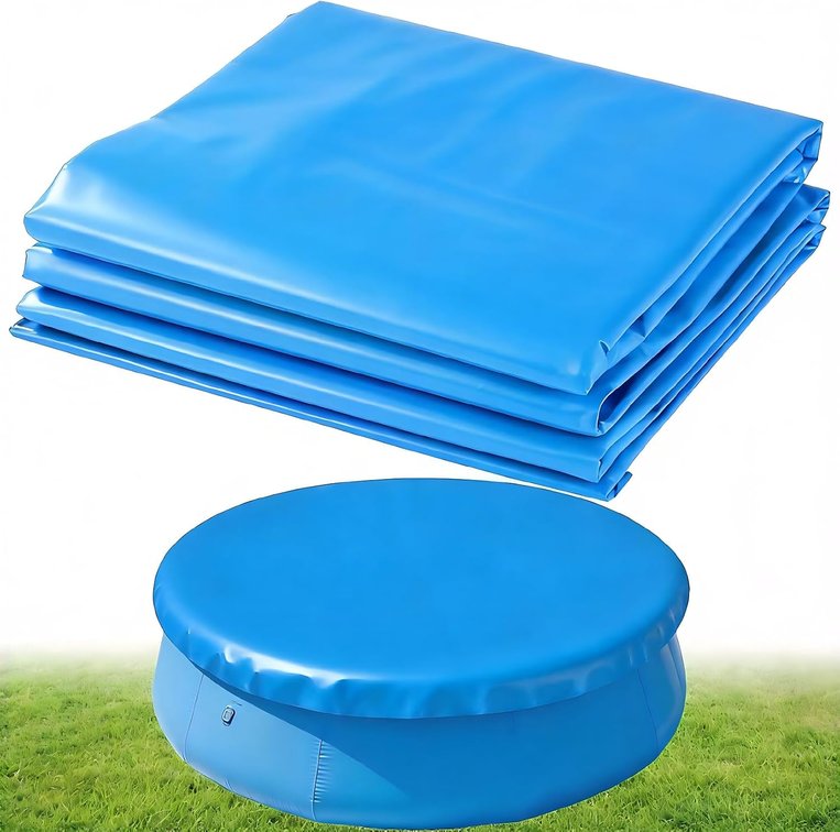 Round Inflatable Above Ground Pool Cover 12FT Round Pool Cover with Drawstring Design for Easy Installation 12' Pool Covers for Above Ground Pools Cover