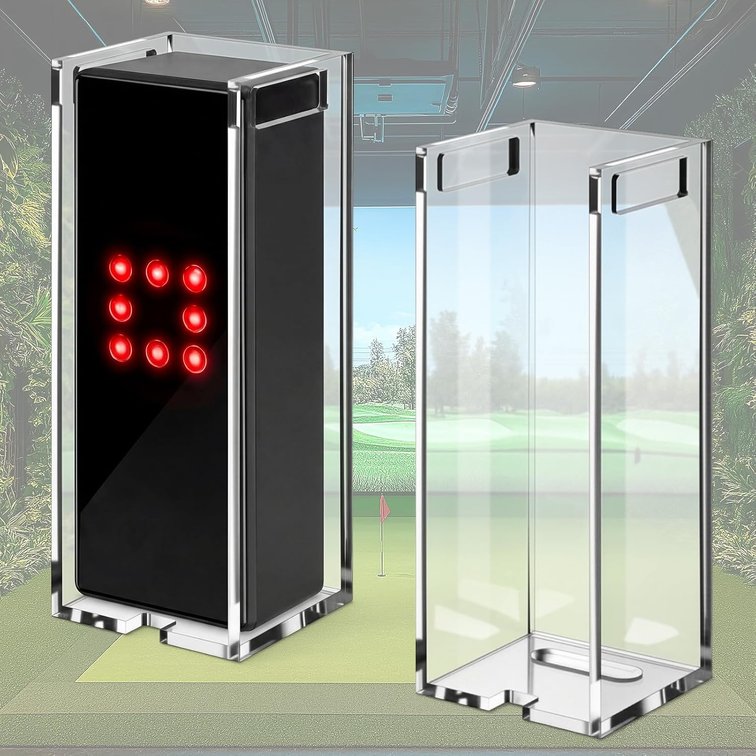 Hungdao Square Golf Launch Monitor Protective Case,Resistant Impact Golf Simulator Protective Shield, Portable for Indoor Outdoor Practice, Protects Against Collisions