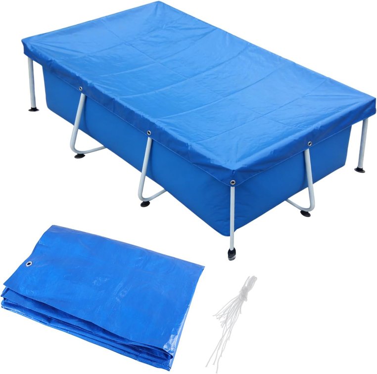 14ft x 7ft Rectangular Pool Cover for Frame Above Ground Pool Cover 177" X 87" Rectangle Frame Swimming Pool Cover for Rectangle Frame Pool Heavy Duty Cover Protector for Outdoor Garden Pool