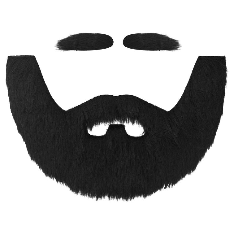 GUYI GYGYL Self-Adhesive Fake Mustache and Eyebrows, Novelty Fake Beard, False Facial Hair Costume Accessory, Halloween Party Supplies for Men Women-Nobleman Beard