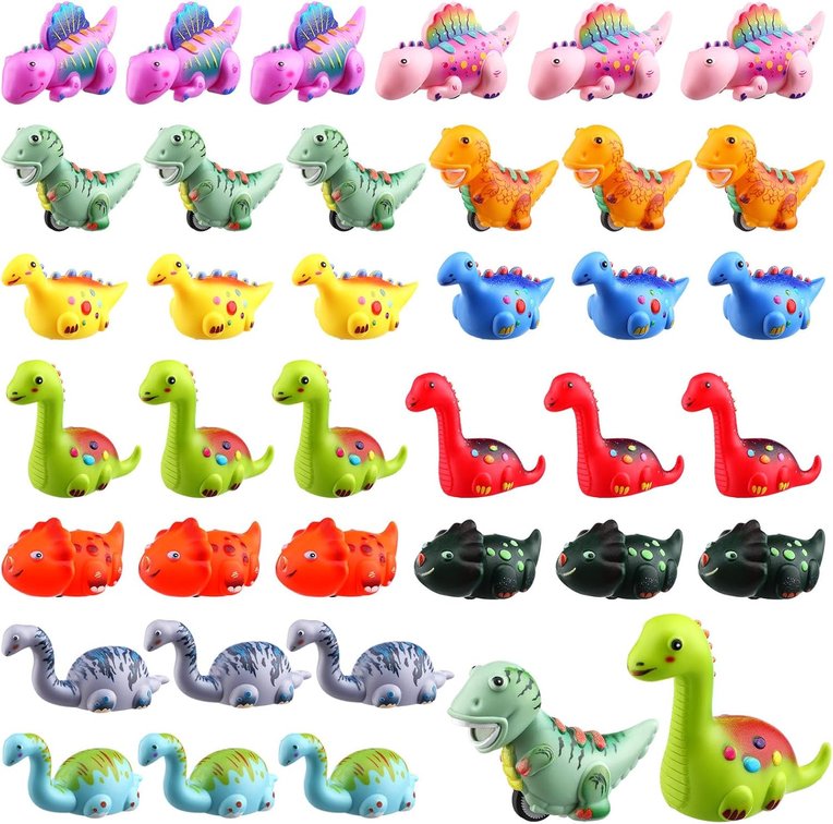 Soulchen 36 Pcs Dinosaur Pull Back Cars for Dinosaur Toys Pull Back Toy Cars Pinata Fillers Goodie Bag Stuffers Pinata Fillers Prizes for s s