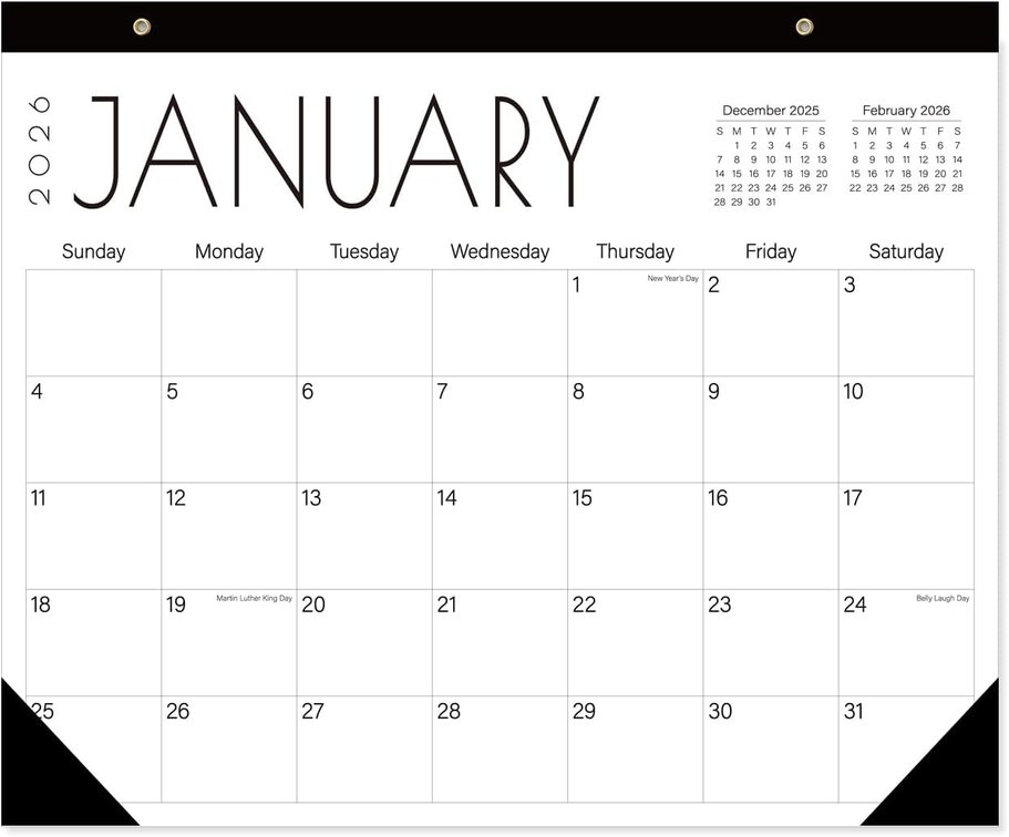 Calendar 2026-2027 - 15-Month Desk Calendar from April 2026 to June 2027, 11' x 14' Desk Calendar 2026-2027 with Holiday Marked, Premium Paper for Organizing, Black Large Word