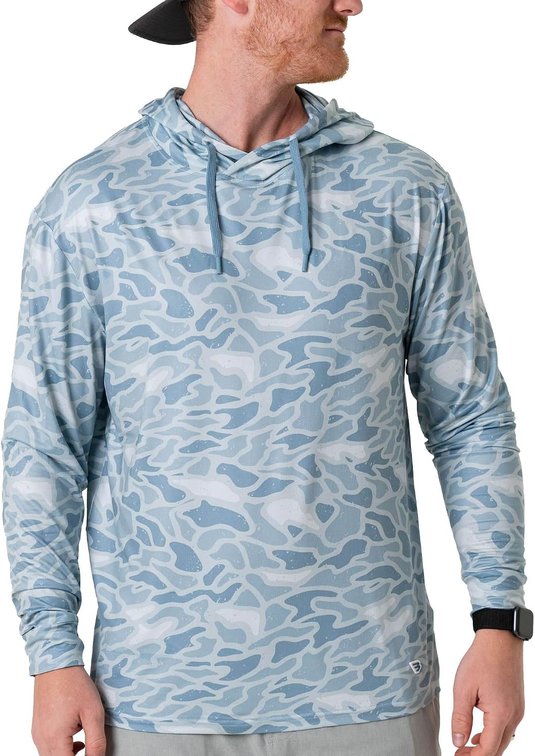 Size 2XL Men's Performance Hoodie   Lightweight Long Sleeve Pullover, Athletic Fit, Moisture-Wicking, Sun Protection