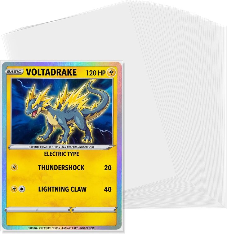 Rainmae 100 PCS 5.4" x 7.4" Jumbo Card Sleeves Oversized Card Protector Sleeves Clear Large top loaders Size L for Protecting Mailing Jumbo Sheets for TCG MTG Photo Game Sport Postcards Document