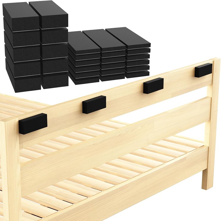 NiHome 28PCS Headboard Stoppers for Wall EVA Anti-Slip Furniture Pads 10Pcs (15mm) + 18Pcs (5mm), Bed Stopper for Headboard, Long-Lasting Protection Against Wall Damage and Furniture Sliding