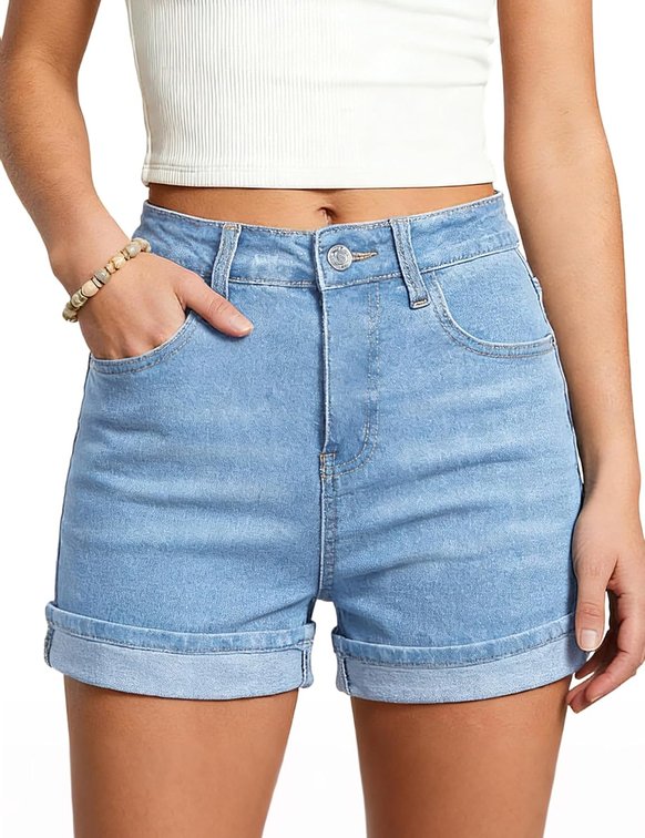 Size XL Womens High Waisted Jean Shorts Summer Stretchy Denim Short