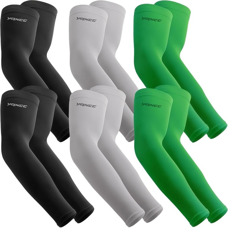 YQXCC 6 Pairs Arm Sleeves UV Sun Protection Sport Compression for Men Women