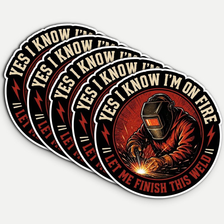 5Pcs Yes I Know Im on Fire Let Me Finish Sticker 3in Waterproof Vinyl Decal