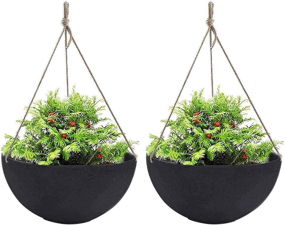 LA JOLIE MUSE Large Hanging Planters for Outdoor Plants, Set of 2, 13 Inch