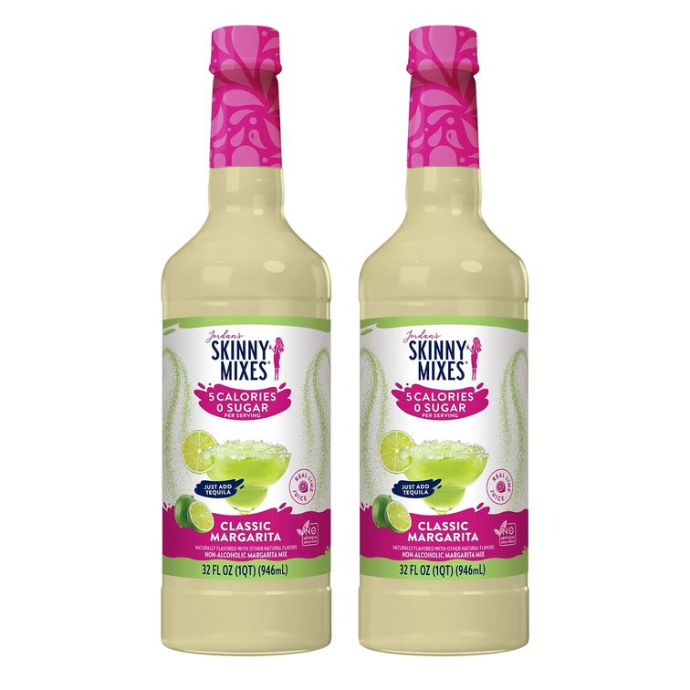 Jordan's Skinny Mixes Zero Sugar Margarita, 32 fl oz, Pack of 2