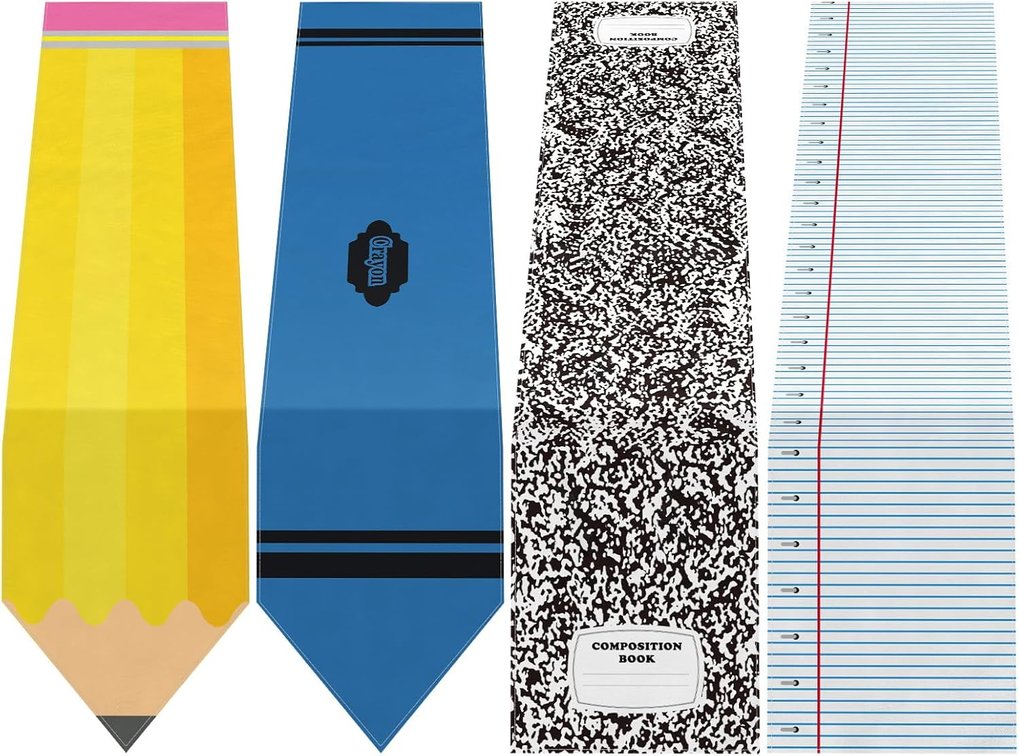 Breling 4 Pcs Preschool Back to School Table Runner 71 x 13 Inch