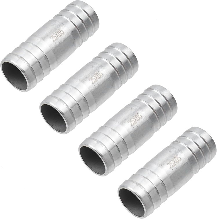 Semetall 1" to 1" Hose Barb Fittings Splicer Mender Pack of 4