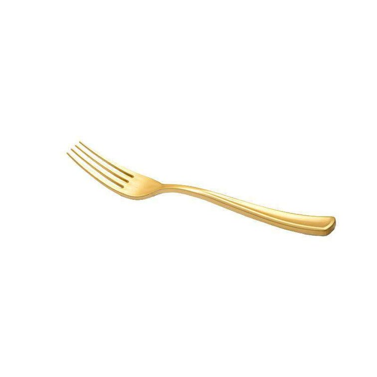 24 Forks, Shiny Metallic Gold Plastic Forks
