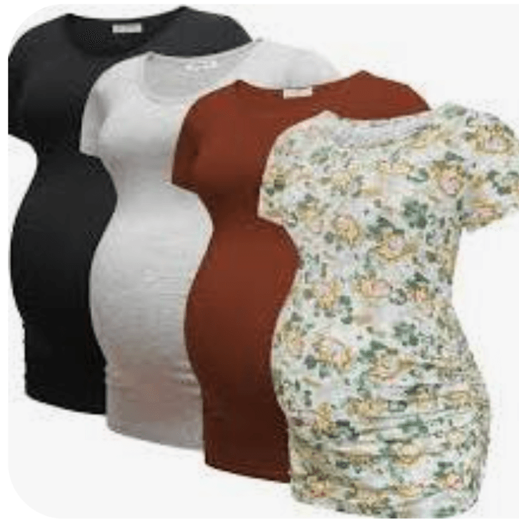 Size Small Bearsland 4 Pack Women's Maternity Shirts Crew Neck