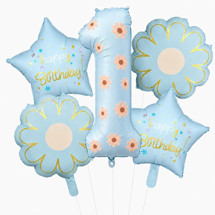 Daisy 1st Birthday Decoration, 5Pcs Cute Birthday Parties Supplies