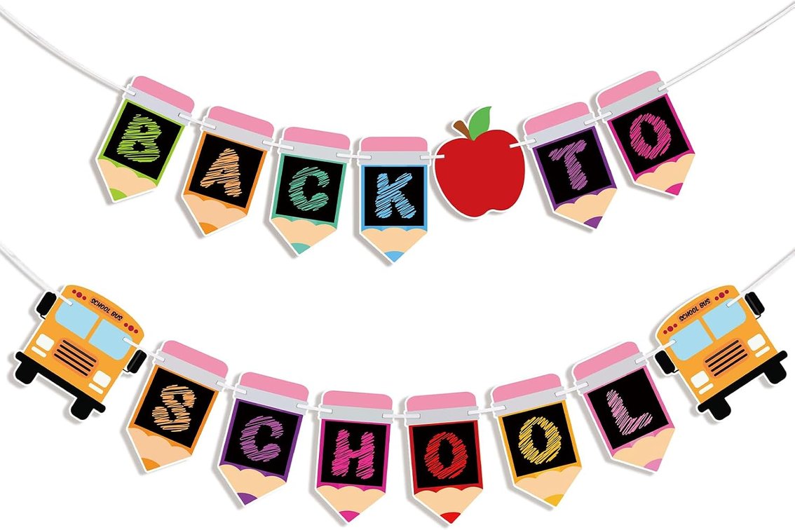 Back to School Banner, First Day of School Decorations, Classroom Decor
