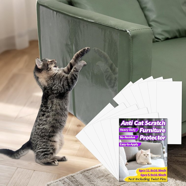 RAINFLOW Cat Scratch Furniture Protector - 12PCS Couch Corner Protectors