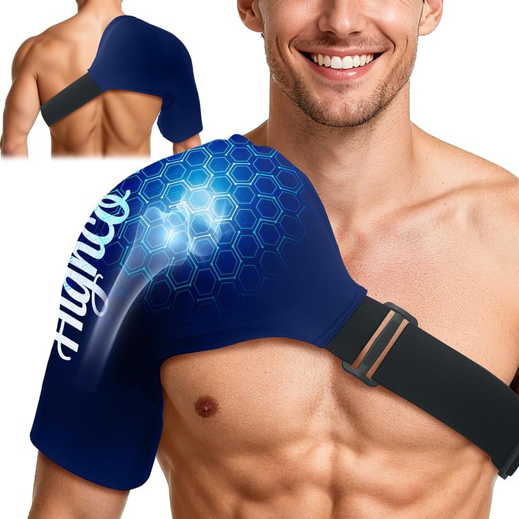 Shoulder Ice Pack Wrap for Rotator Cuff and Arm,Cold Compression for Relief (Navy Blue, Extra Large)