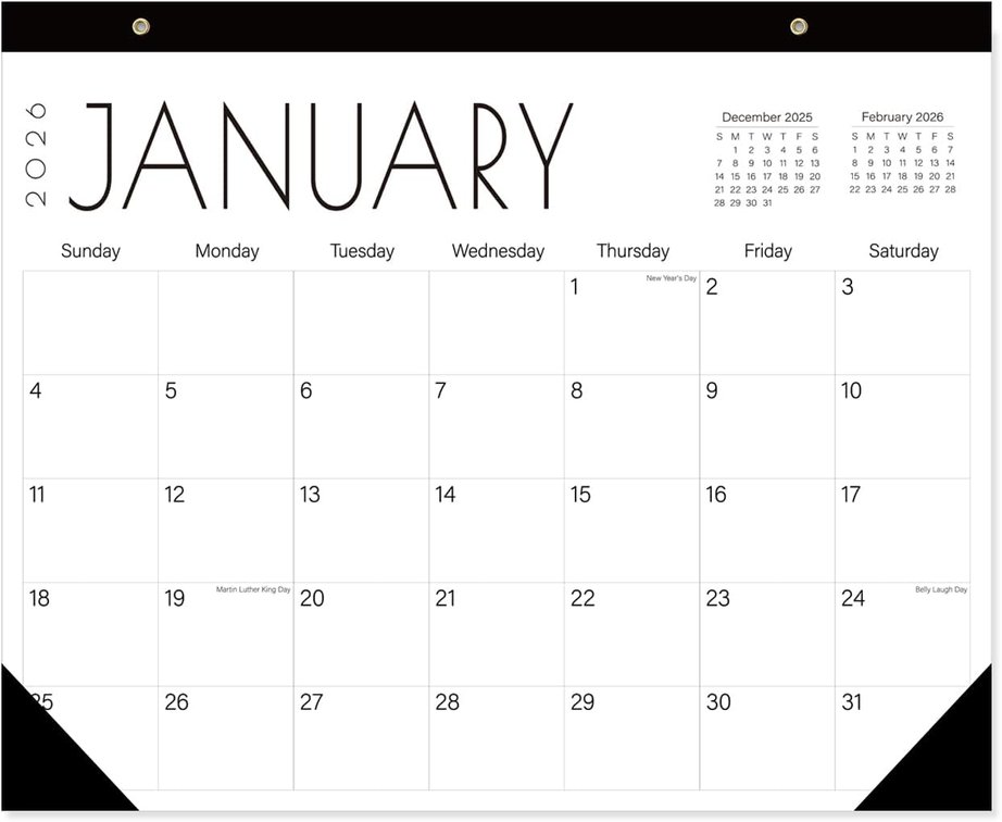 Calendar 2026-2027 - 15-Month Extra Large Desk Calendar from April 2026 to June 2027, 22' x 17' Desk Calendar 2026-2027 with Holiday Marked, Premium Paper for Organizing, Black Large Word