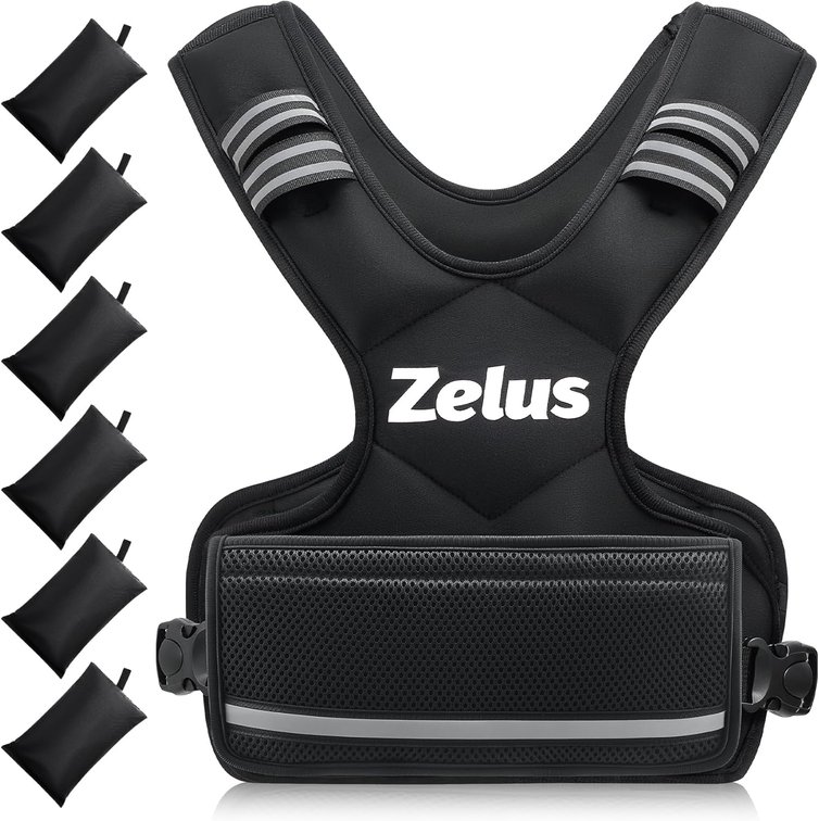 ZELUS Weighted Vest for Men Women,Adjustable 4-10lb Vest, Removable Weights