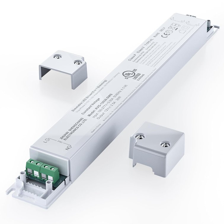 Slim 30W Dimmable LED Driver,AC 100V-277V to DC 12V Transformer, 0-100% Dimming Transformer for G4 LED Lights and Others, Compatible with Lutron and Leviton Dimmers,Class 2,UL Listed