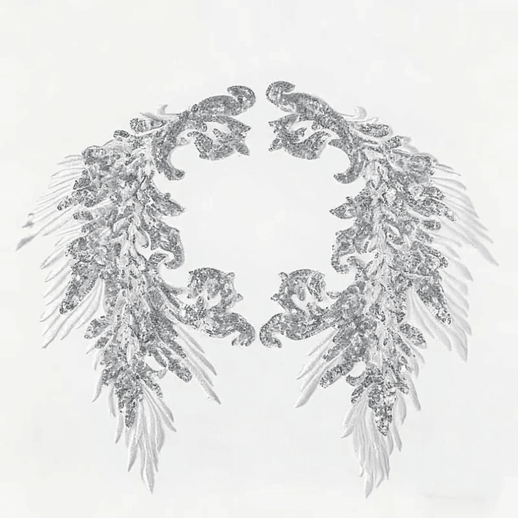 1 Pair Silver Handmade Appliqué