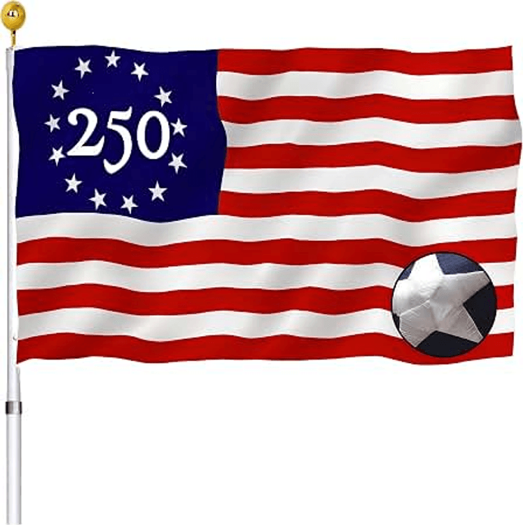 Embroidered 250 Betsy Ross Anniversary USA Flags 3x5 Outdoor