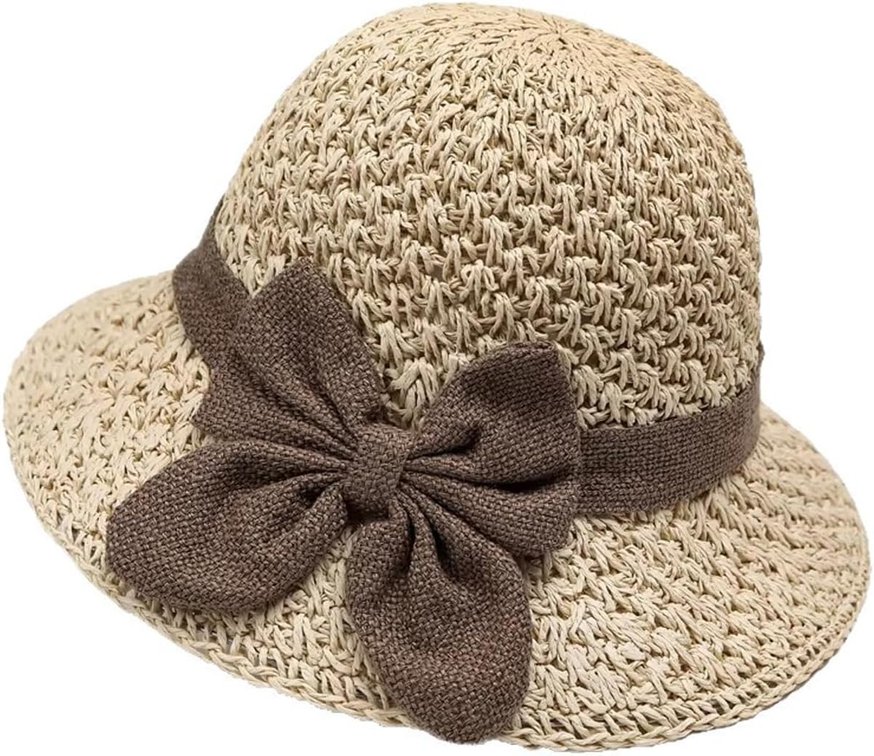 Versatile Retro Woven Handmade Straw Hat with Ruffled Bow for Women Elegant Crochet Straw Foldable Breathable Sun Hat