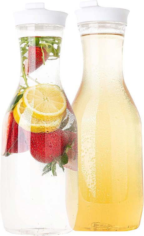 PLASTICPRO Clear Plastic Premium Water or Beverage Pitchers Heavy Pack of 2