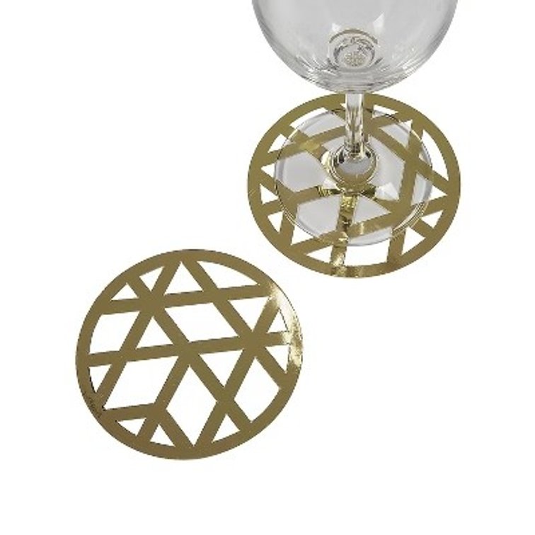 Fun Express Gold Laser Cut Round Coasters - 12 Pc.