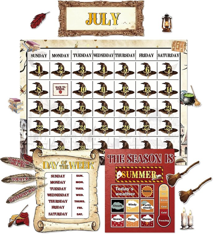 Magic classroom Calendar Bulletin Board Back to School Season Weather Chart